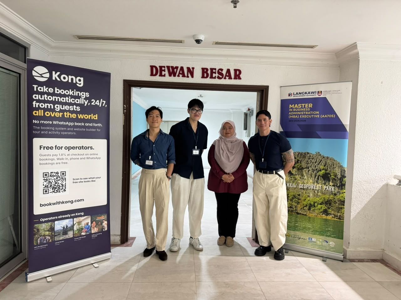 The Kong team with LADA's Tourism Division outside Dewan Besar, Kompleks LADA