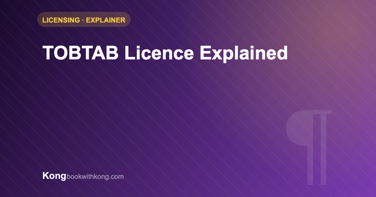 TOBTAB licence explained