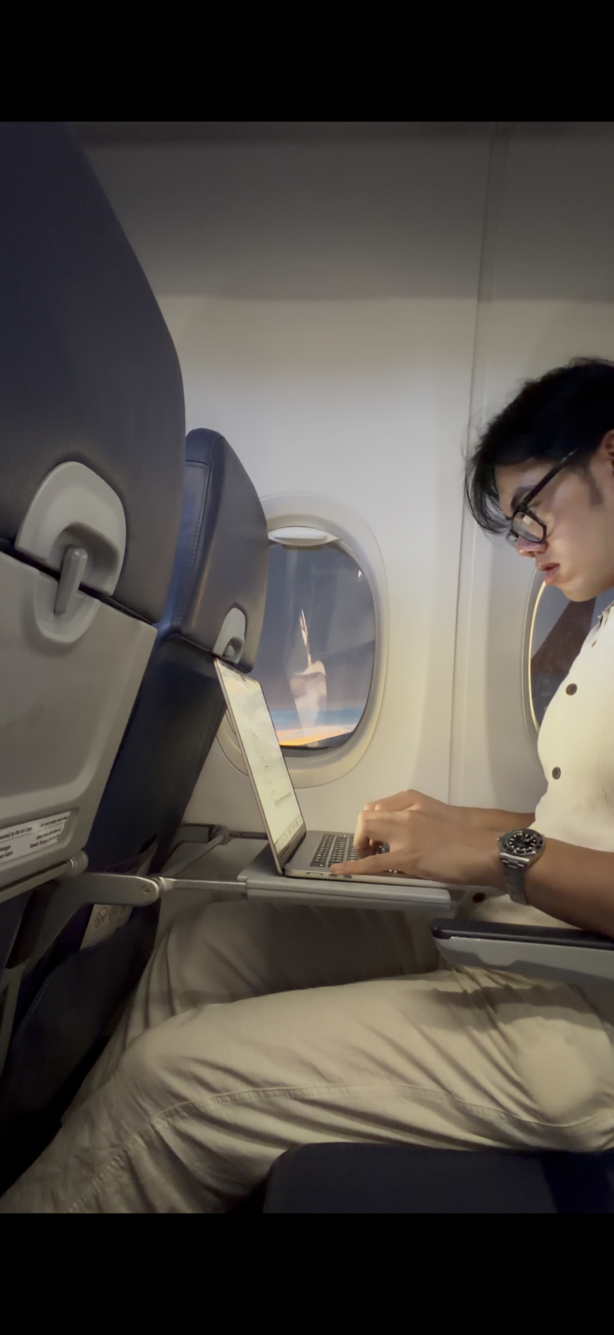 Working on the flight back to Kuala Lumpur